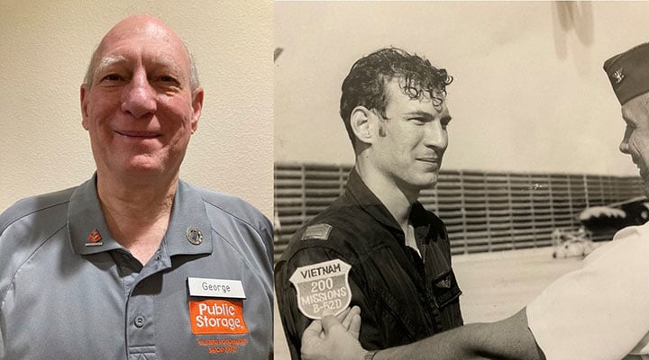 public storage property manager george alongside photo of him with United State Air Force